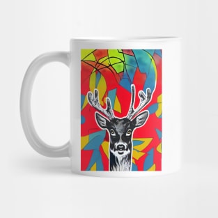 Realistic Deer in the Abstraction Forest Mug